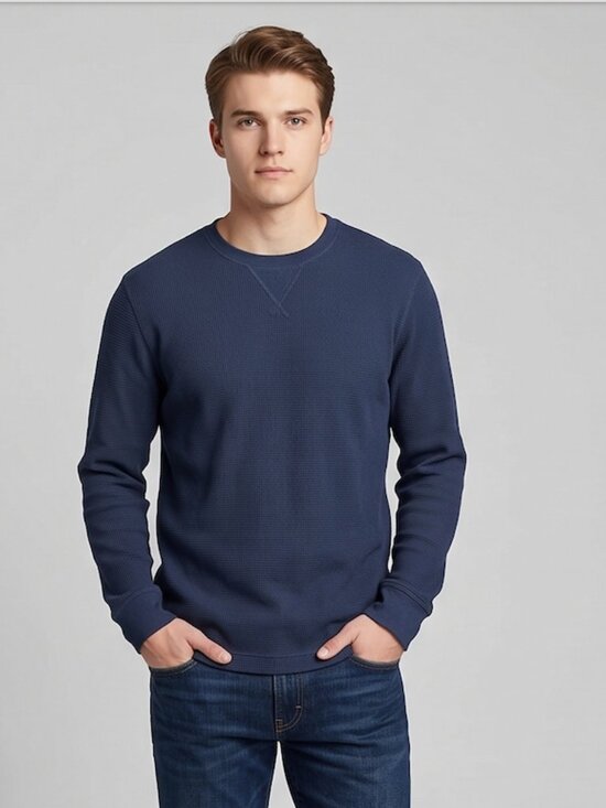 Eddie Bauer Other - Mens Eddie Bauer Thermal Crew Neck Top Blue